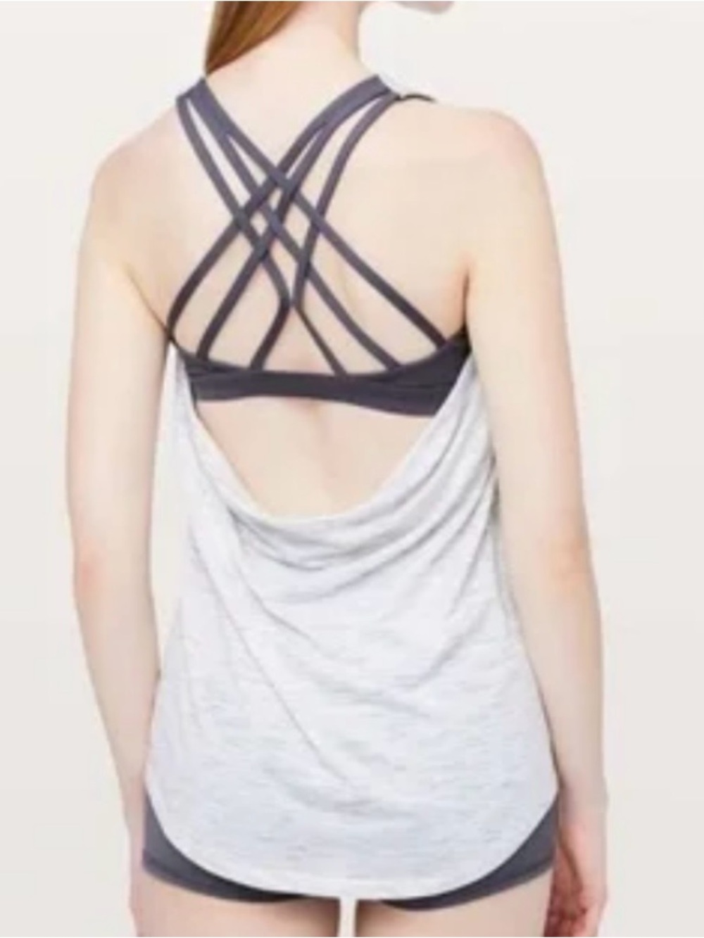 Lululemon Moment to Movement 2-in-1 Tank Size 6 Gray‎  Built-In Bra Yoga